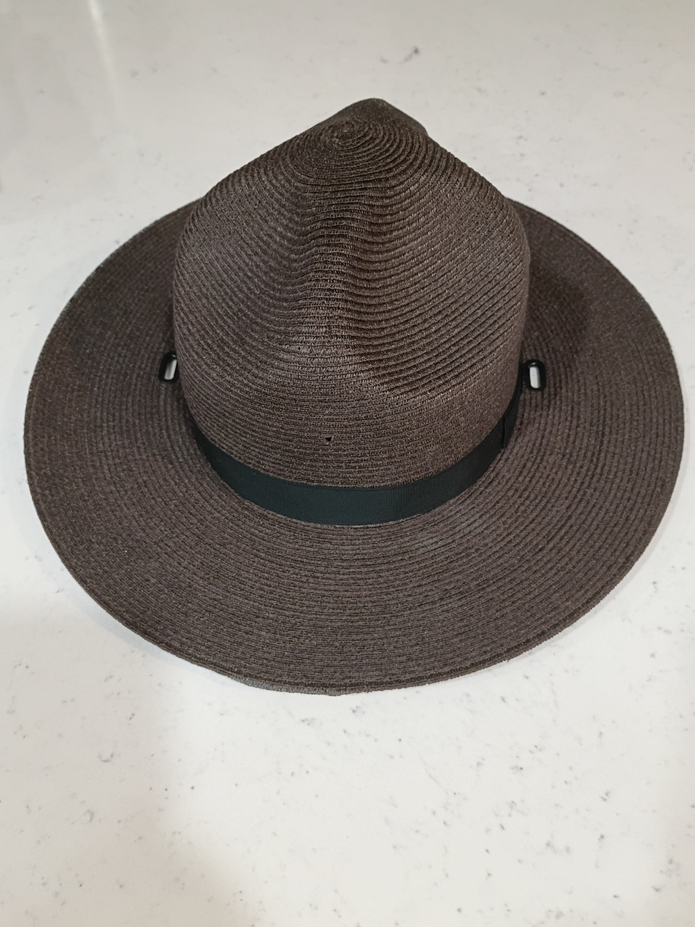 Vintage "Stratton Self Form U.S.A" Dark Brown Straw Hat Size 6 3/4